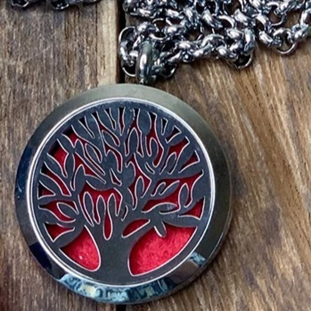 Tree of Life Aromatherapy Essential Oil Diffuser Locket Necklace